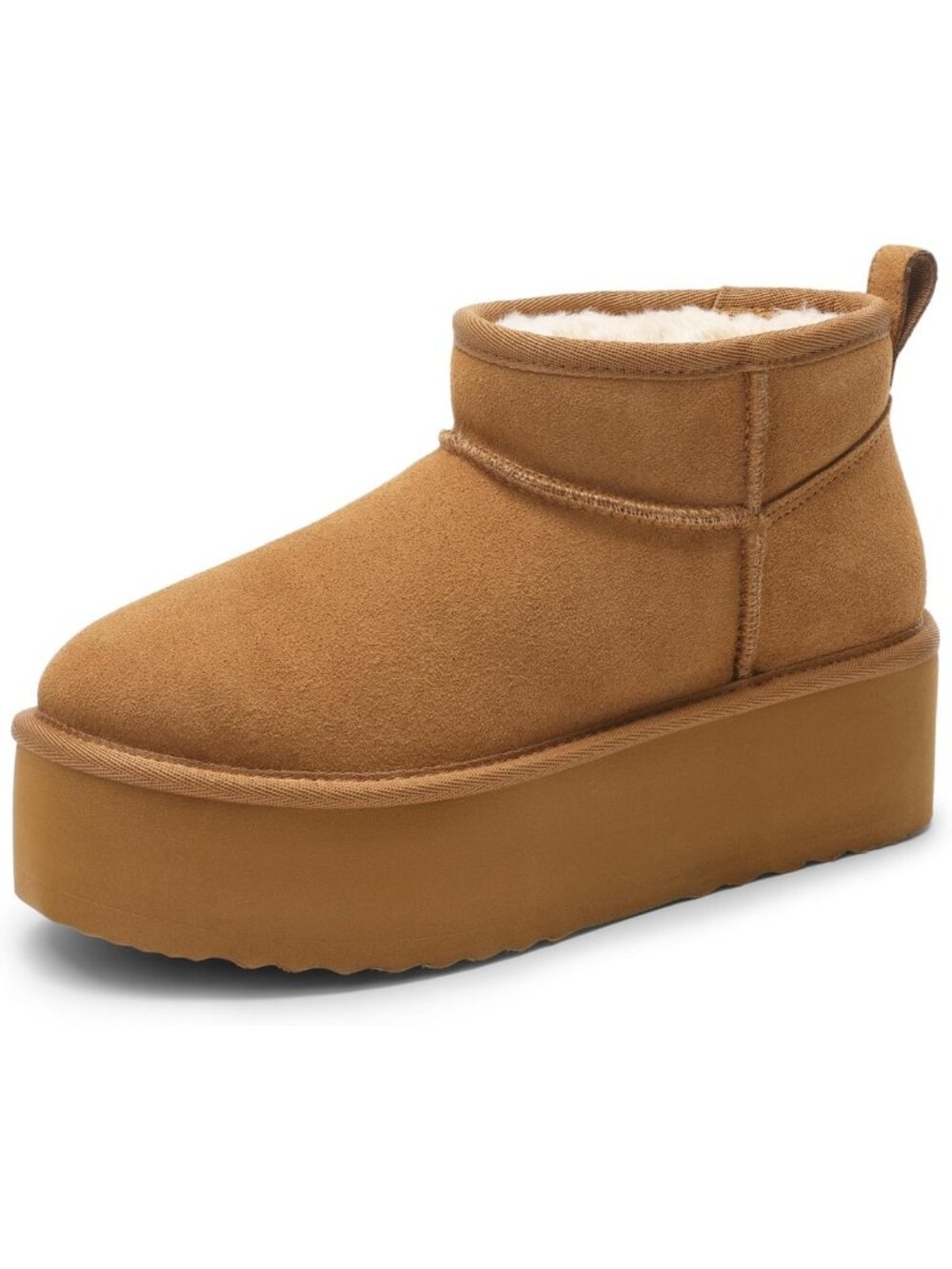 Cozy Fuzzy Lined Platform Ankle Boots for Women - Stylish & Comfy Footwear